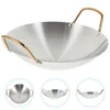 Pans Work On Pot Double Handle Wok Ear Stainless Steel Griddle Pan Home Kitchen Cooking Utensil