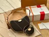 A5 Designer Croissant MM Sac à bandoulière avec sac à main Women Classic Cuir Crossbody Brand Wallet Lady Brown Handsbag