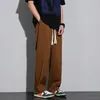 Men's Pants Wide Leg Mid-waist Loose Straight Sports Casual Autumn And Winter Solid Color Cashmere