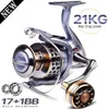 171BB Max glisser 21KG bobine de pêche moulinet 5.2 1 rapport haute vitesse filature bobine coulée bobine carpe pour eau douce eau salée 240112