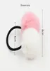 10pcs Lady Girl Faux Fuffy Pom pom Dwie piłka razem Scrunchies Pompon Elastic Ponytail Hair Tom Akcesoria GR1117999956