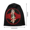 Baskenmützen Masutatsu Oyama Kyokushin Skullies Beanies Caps Männer Frauen Unisex Straße Winter Warme Strickmütze Erwachsene Karate Logo Motorhaube Hüte