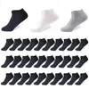 60pcslot30Prairs Mens Socks Berable Business Black Boat Casual Bosatt fast färg Ankel Whitesocks 240112