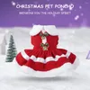 Vestuário para cães Vestido de Natal Roupa confortável com sinos de arco Pequeno animal de estimação saia vermelha terno colarinho de boneca grosso para cães médios