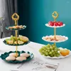 Outils de cuisson plateau en plastique à 3 couches pour gâteaux biscuits aux fruits support d'assiette de Style européen anniversaire de mariage