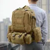 55L Tactical Backpack 4 in 1 Mens Military Molle Sport Bag Outdoor Hiking Climbing Army Rucksack Waterproof Assault Pack mochila 240112