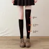 Cotton Kneehigh Sock Fashion Casual Solid Color Stockings JK Japanese Korean Style Lolita Ladies Girls Warm Knee Socks 240111