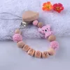 Ludlz Teehing Soothie Binky Holder Clips for Boys Girls Baby Registry Shower Gifts木製コアラシリコンビーズ