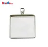 Beadsnice 925 Sterling Silver Square Pendant Base Fit 25mm Cabochon Bezel Inställning för DIY -smycken Making ID267266814839