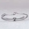 Swarovskis armband designer kvinnor toppkvalitet armband älskade lysande kärlek knut armband för kvinnor element kristall hjärtformat armband för kvinnor