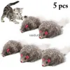 Cat Toys 5Pcs Cat Mice Toys False Mouse Cat Toy Long Tail Mice Soft Real Rabbit Fur Toy For Cats Plush Rat Playing Chew Toy Pet Suppliesvaiduryd