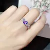 Cluster Rings Fashion 925 Silver Inlagd Natural Tanzanite Ring for Women Luxurious and Elegant Factory Wholesale kan anpassas
