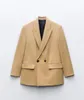 Dameskostuums Blazers Taopza2753432 Pre-Fall effen kleur losse blazer met dubbele rij knopen 02753432711 Drop Delivery Otqaa