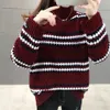 Vintage warme Chenille Pullover Frauen Volle Hülse Samt Pullover Winter Damen Solide Rollkragen Lose Weibliche Jumper 240112