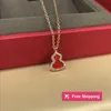 Hanger kettingen Designer sieraden diamanten hanger ketting Klassiek titanium stalen diamanten fles kalebas Hanger kettingen 18K vergulde vrouwen geluk ketting Hallo