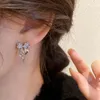Dangle Earrings Korea Design Bowknot Zirkon Cross Pendant Fashion Temperament for Women Trendy Party Jewelryセット