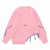 Men's Hoodies Sweatshirts Harajuku Rose Embroidery Suture Knitted Sweaters Pullovers Rope Weaving Relaxed Cropped Sweaters Ovesize Warm Knitwear 2023yolq