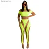 Kobiety Jumpsuits Rompers Neon Color Rompers Kobiety Sexy Sheer Mesh Postrzegaj przez chude Jumpsuits 2022 Summer Shleeless Night Club Party One Piece Commalsl240111