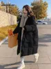 Kadın Trençkotları Kış Ceketleri Kadın Giysileri için 2024 Kore tarzı Moda Gevşek Uzun Kollu Üst Kat Uzunluk Kapşonlu Düz Renk