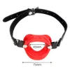 IKOKY Sex Toys for Couples SM Bondage Open Mouth Gag O Ring Oral Fixation Rubber Lips Adult Product Fetish Restraints Leather