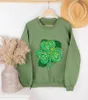 Women's Hoodies Watercolor Shamrock Sweatshirt Cute St Patricks Clover Pullovers Day Sweats Women Fashion Casual Cotton Tops