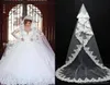 Vintage White Ivory One Layer Wedding Veil spetsar kantade kapelllängd Romantiska brudslöjor med kam billigt redo att skicka CPA0919081658