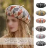 Женщина шерстяная шляпа шляпа Autum Winter Warter French Painter's Elegant Artist Lady Fashion Vintage Painter Cap 240111