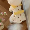 Vestuário para cães Pet Vestido Quente Teddy Inverno Filhote de Cachorro Macio Pulôver Impressão Completa Urso Roupas Schnauzer Princesa Saia