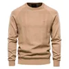 Herensweaters herfst en winter Europese Amerikaanse effen kleur trui Casual gebreide mode-top met ronde hals