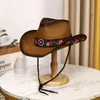 Orange Western Cowboy Straw Hat Spring and Summer Sun Sun Hat Men's and Women's Cowboy Hat 240111