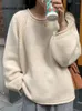 Frauen Pullover Kleidung 2024 In Koreanische Mode Herbst Winter Lose Lange Ärmeln Top Pullover Einfarbig Strickwaren Oansatz