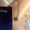 Ожерелье Swarovskis, дизайнерское женское ожерелье с подвеской высшего качества, фиолетовое кристаллическое ожерелье с прыгающим сердцем, женский элемент, цепочка с воротником, женская