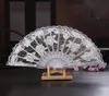 Vintage 10 Colors Available Hands Fans Plastic Fan Bone Bamboo Hand Rose Lace Wedding Fans Arts and Crafts Wedding Favors Gift Che9228966