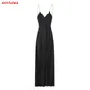 Vestidos informales MNCCMOAA 2024 Verano Mujeres Sexy Slip Vestido Satin Sundress Seda Sin respaldo Vestidos Mujer Ropa de dormir Elegante