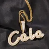 Topbling A-Z personalizado letras nome números pingente colar bling t zircão cúbico hip hop 18k jóias banhadas a ouro real