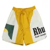 Rhude Mens Shorts Atletyczne siatki krótkie mężczyzn Women Wysokiej jakości klasyczny projekt mody plażowy Casual Street Hip Hop pary