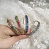 Link pulseiras lihua francês arco-íris pulseira feminina de alta qualidade luz luxo moda banhado 18k minoria temperamento safira mão