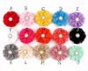 Hårtillbehör 5st/parti 7cm 15Colors Frayed Mesh Spets Flower Metal Pearl -knapp för flickor Shabby Fabric Flowers Pannband