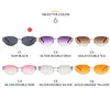 Solglasögon mode Rimless Y2K Women Men Trendy One Piece Goggles Sun Glasses Punk Rectangle Sports Shades Gereglasses