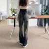 Dżinsy damskie Ledp kobiety proste szerokopasmowe spodnie spodnie Slim Retro gradient wysoko stanowy projekt mody Kobieta