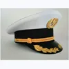 Bérets Coton Réglable Blanc Chapeau Décoratif Skipper Marins Marine Capitaine Casquette Militaire Adulte Unisexe Événement Fête Fantaisie Chapeaux