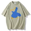 Забавная футболка, уличная футболка в стиле Харадзюку с рисунком «Пушистый гусь, утка», 2024, повседневные хлопковые свободные футболки в стиле хип-хоп, топы, топы
