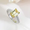 1.5CT Choucong Wedding Rings Luxury Jewelry Real 100% 925 Sterling Silver Radiant Cut Yellow Moissanite Dimond Party Promise Women Engagement Bridal Ring Gift