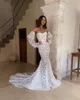 Dantel Boho Mermaid Elbiseler Sevgilim Tasarımcı Gelinlik Aplikes İllüzyon Geri Süpürme Tren Düğün Gelinlikleri