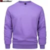 MAGCOMSEN Felpa girocollo in pile da uomo manica lunga pullover leggeri autunno inverno basic calda senza cappuccio felpa con cappuccio streetwear 240112