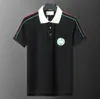 Neues Designer-Poloshirt für Herren in Schwarz und Weiß mit aufgesticktem Alphabet. Luxuriöse Marke aus 100 % Baumwolle, Anti-Falten-Slim-Fit, kommerzielles Temperament, Anti-Pilling