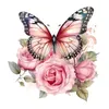 M733 Butterflies Plants Flowers Wall Sticker Bathroom Toilet Decor Decals Living Room Cabinet Home Decoration Self Adhesive Mura 240112