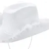 Chapeaux à large bord Chapeau de cow-girl avec décor de plumes rétro avec bande occidentale pour le soleil