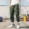 Joggers de Hip Hop pantalones Cargo para hombre, pantalones Harem con cintas multibolsillos, pantalones de chándal para hombre, ropa de calle, pantalones informales para hombre 240111