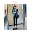 Spring Autumn Korean Women Retro Slim Tickets Plaid Tassel Vest Female Waistcoat virkning Frayed Denim Vest Single-Breasted Tops 240112